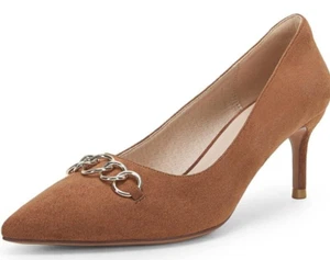 Dellyerishop Womens Kitten Heels Pumps Dressy Low Heel Closed Pointed Toe Sz 8.5 - Picture 1 of 4