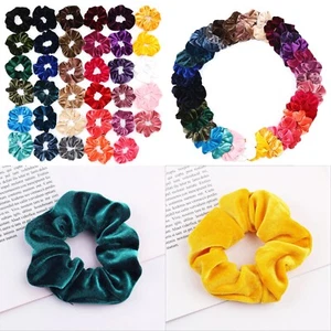 Velvet Hair Scrunchies Elastic Hair Bobble Ponytail - Picture 1 of 38