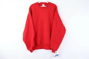 NOS Vintage 90s Streetwear Mens Size Large Blank Crewneck Sweatshirt Red USA - Picture 1 of 9