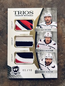￼ 20-21 UD THE CUP OVECHKIN BACKSTROM KUZNETSOV TRIOS PREMIUM MATERIALS 05/10