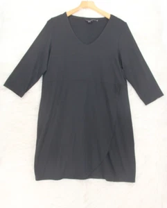 J Jill Women's V Neck LBD Black Dress 3/4 Sleeve Tulip Hem Size L Petite #142 - Picture 1 of 12