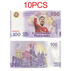 10Pcs Fußballstar Ronaldo 100EURO Gedenkbanknoten - Nicht Im Umlauf - Geschenk - Picture 1 of 5