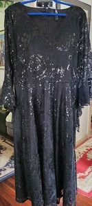 Black TS Sequin And Lace Dress - Picture 1 of 11