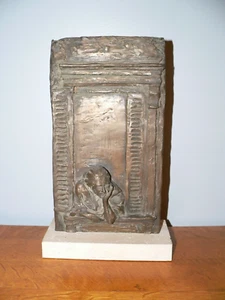 Vintage 11-3/4" Tall Collector's Guild Woman in Window Relief Sculpture w/Base - Picture 1 of 7