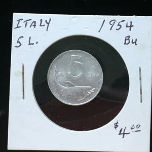  Italy 1954 5 Lira BU Brilliant Uncirculated ***A895*** - Picture 1 of 3