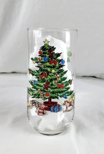 LUMINARC Noel 16 oz. Drinking Glass / Tumbler Christmas Tree w/ Presents Toys - Picture 1 of 4