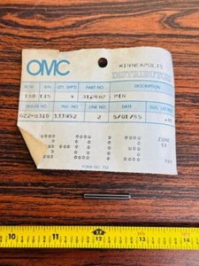 312862 0312862 OMC Evinrude Johnson Trolling Motor Drive Pin - Picture 1 of 2