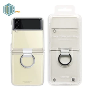 Original Samsung Official Galaxy Z Flip3 5G Clear Cover Case with Ring - Picture 1 of 13