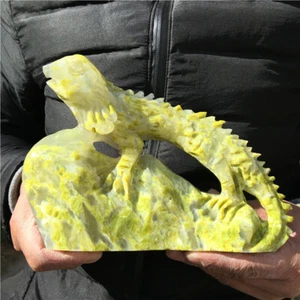 Rare Diospyros ebenum Koenig,Master carving, full of dynamic Lizard statue  X643 - Picture 1 of 12