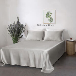 19MM 100% mulberry silk flat sheet coverlet Solid color Real nature silk sheets