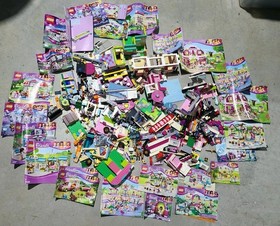 Huge LEGO Friends Bulk Lot Bricks Base Plates Instruction Mixed Parts