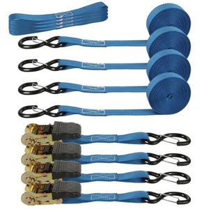 4Pack Ratchet Straps, 20Ft Ratchet Tie Down Straps, 1700 LB Break Strength Ra... - Picture 1 of 8
