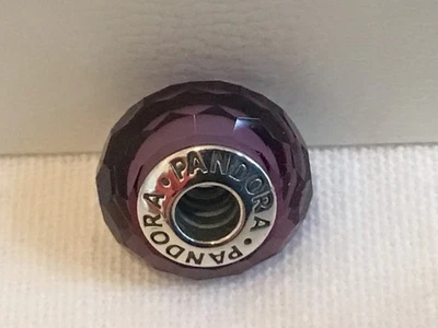 Pandora Murano Glas „Lila Facetten“, Silber, ungetragen - Bild 1 von 4