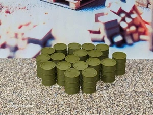 18 nuevos barriles de tambor de aceite verde ejército modelos a escala 1:43 accesorios diorama camión - Imagen 1 de 8