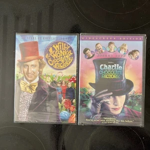 Willy Wonka & Charlie and the Chocolate Factory (DVD, 2-Disc Lot) NEW & SEALED - Imagen 1 de 7