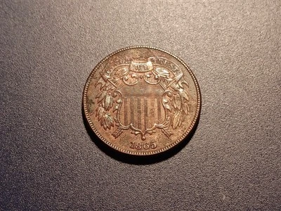 Choice AU details 1864 LM U.S. Two Cent Piece - Image 1 of 2