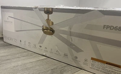 Fanimation Fans FPD6872BSMW Pendry 72 Indoor Ceiling Fan Brushed Satin Brass - Image 1 of 4