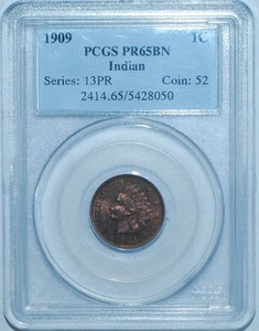 1909 PCGS PR65BN Brown Indian Cent Proof Strike - Picture 1 of 2
