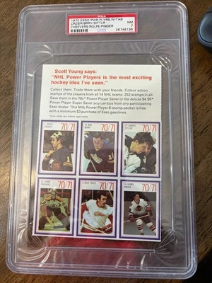 1970 Esso Power Player Panel w/tab PSA 7 Darryl Sittler Rookie Yr Gerry Cheevers - Image 1 of 2