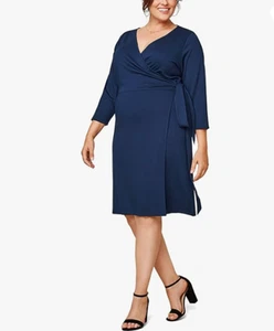 Seek No Further Damen Wickelkleid (marine, 2X) - Bild 1 von 3