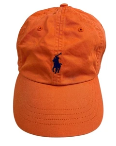 De colección Polo Ralph Lauren Hombre Sombrero Correa Cuero Naranja Con Poni Azul Talla Única - Imagen 1 de 8