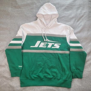 New York Jets Mitchell & Ness Throwback Retro Hoodie Mens XL - Picture 1 of 11
