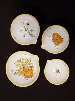4 cuencos medidores de cerámica Mary Lake-Thompson Honey Bee — decoración de cocina de granja Foto 1 de 4