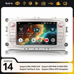 Android 14 Autoradio Navi Ford Mondeo Focus Galaxy S/C-Max Carplay 64Go DAB+ USB - Imagen 1 de 24