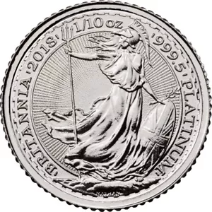 1/10 oz (3.11 grams) PLATINUM 2018 BRITANNIA COIN 9995 ROYAL MINT - Picture 1 of 3