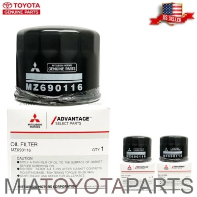 Paquete de 3 filtros de aceite de motor originales Mitsubishi OEM MZ690116 Eclipse Lancer Montero Foto 1 de 4
