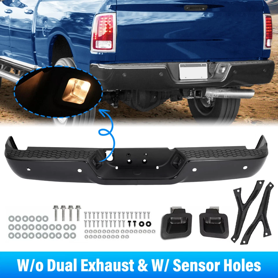 Black Rear Bumper Assembly For Ram 2500 3500 2013-2018 With Sensor Holes Foto 1 de 4