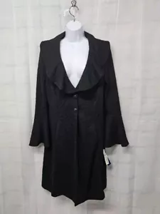 NWT Nygard Black Textured Coat Victorian Romantic Goth Dark Academia Boho 10 - Picture 1 of 14