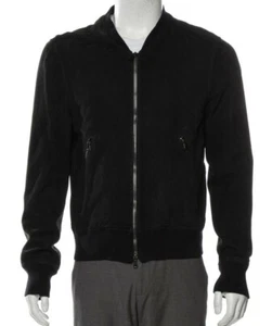 Varvatos Collection Goat Suede Leather Bomber Jacket Size 50 EU / 40 US Black - Picture 1 of 7