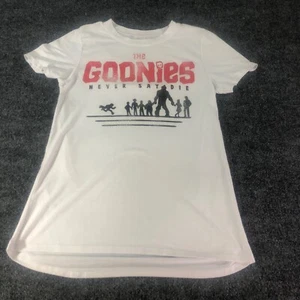 The Goonies T Shirt Youth Never Say Die Graphic White Red Black - Picture 1 of 9
