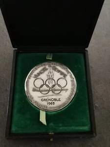 MEDAILLE BRONZE ARGENTE JO D'HIVER GRENOBLE 1968 65mm 118g WINTER OLYMPIC GAMES - Picture 1 of 7