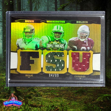 2006 Triple Threads Relic Combos Gold /9 Warrick Dunn/L Washington/Anquan Boldin