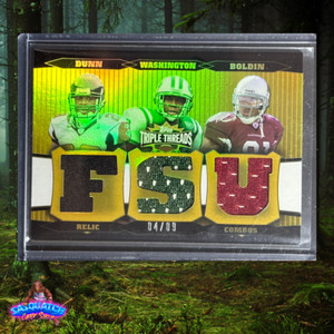 2006 Triple Threads Relic Combos Gold /9 Warrick Dunn/L Washington/Anquan Boldin