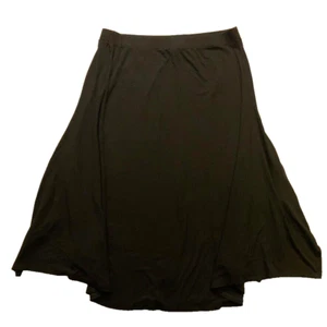 Eileen Fisher Maxi Skirt Black Stretch Pull On Midi Elastic Waist Womens Large - Picture 1 of 13
