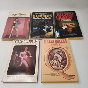 Lot Of 5 Ellery Queen Mystery Thriller Paperback Books Vintage - Picture 1 of 22