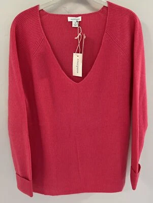 Nuevo con etiquetas Catálogo Sundance Rosa Cuello en V “Rowan Cashmere Sweater” Talla M $218 Foto 1 de 4