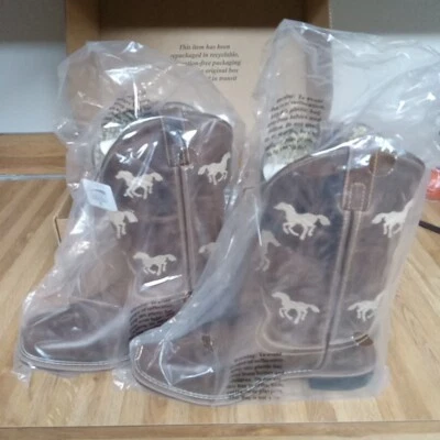 Botas de Montaña Ahumadas Marrón Western Botas Juveniles EE. UU. Talla 6 Caballos Foto 1 de 4