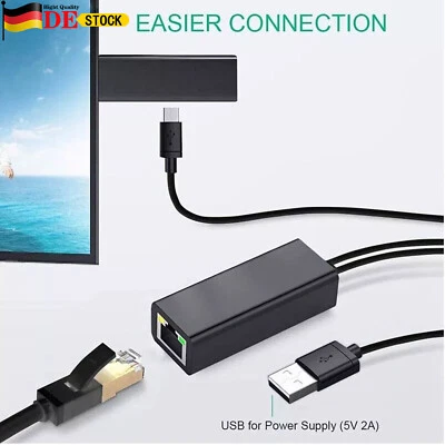 Ethernet Adapter für Amazon Fire TV Stick USB2.0 RJ45 LAN Netzwerkadapter USB DE - Bild 1 von 4