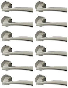 12 Pack of Twirl Lever on Rose Internal Door Handle Handles Set Satin Nickel - Picture 1 of 10