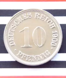 GERMAN 10 PFENNIG 1900 G Deutsches Reich EMPIRE WW1 NICE Old Coin History + RARE - Picture 1 of 7