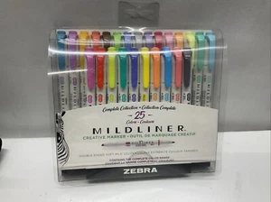 25 MILDLINER CREATIVE MARKER DOUBLE ENDED SOFT MARKERS - BULLET & CHISEL TIPS - Picture 1 of 2