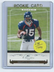 Tarjeta de novato Brandon Marshall 2006 Donruss Classics #147 numerada de 1499 - Imagen 1 de 1