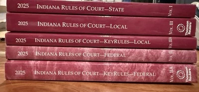 Indiana Rules of Court - State, Federal and Federal Key Rules 2025  Vols. I-IIIA - Image 1 of 4