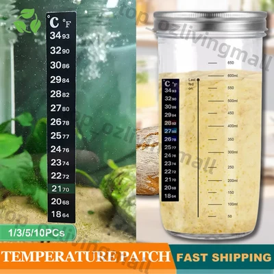 10PCS Aquarium Thermometer Fish Tank Sticker Temperature Strip Stick On AU - image 1 of 4