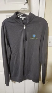 Peter Millar Perth Quarter Zip Shirt Mens Medium Gray Golf Sweater.. - Picture 1 of 4