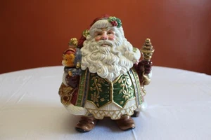 FITZ & FLOYD Classics Jolly Ole St Nick Babbo Natale barattolo biscotti natalizio in pensione senza scatola - Foto 1 di 9